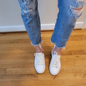 Club Monaco jamila white leather slip on sneakers